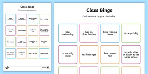 Back To School Bingo Board Human Bingo Questions Twinkl