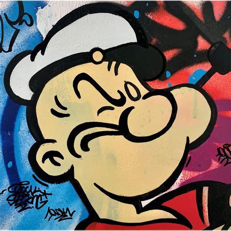 Painting Popeye On Graffiti Wall By Oneack Carré Dartistes