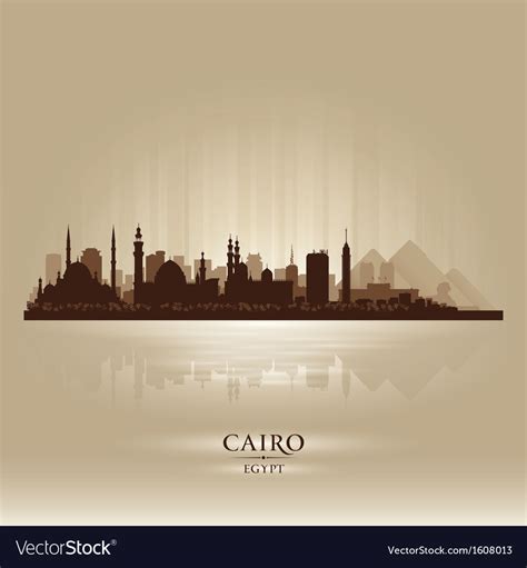 Cairo Egypt City Skyline Silhouette Royalty Free Vector