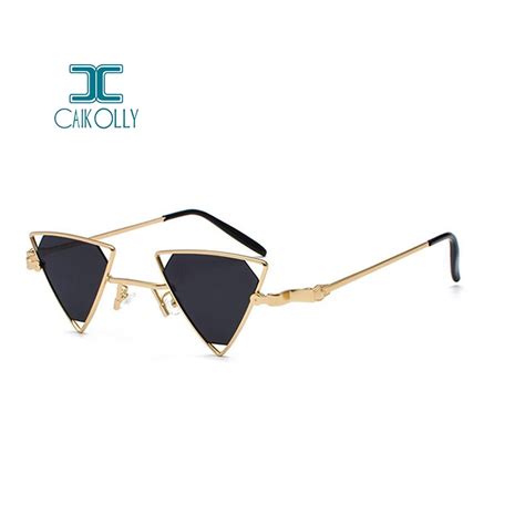 Vintage Punk Styles Women Triangle Sunglasses Fashion Men Hollow Out Red Lens Sun Glasses Uv400