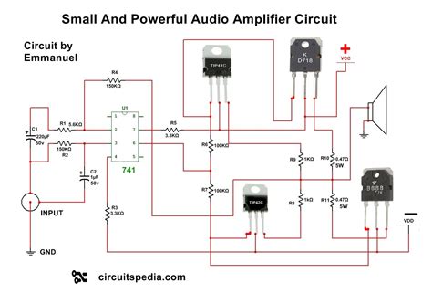 High audio amplifier circuits diagram. Stereo Audio Amplifier Using Two D718 Transistors