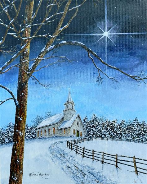 Star Painting Christmas Painting Church Painting Winter