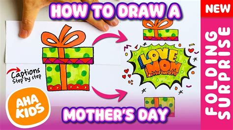 How To Draw Mothers Day Folding Surprise Art Lessons For Kids Art