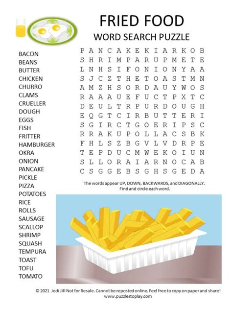 Food Word Search Printable Printable Word Searches