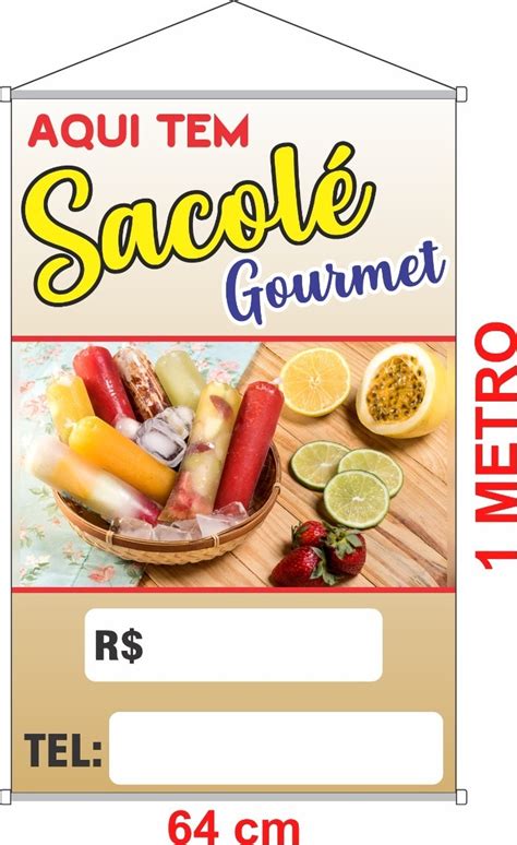 Banner Sacolé Gourmet Cartaz Parcelamento sem juros
