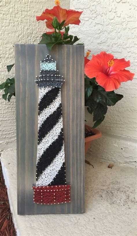 Items Similar To Made To Order Lighthouse String Art Wooden Board On Etsy