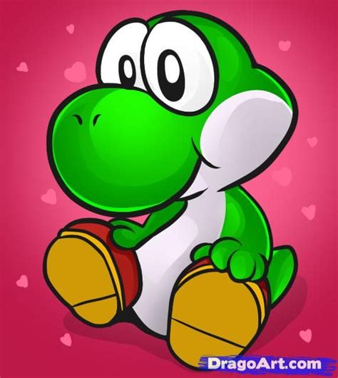 How To Draw Baby Yoshi Step By Step Video Game Characters Pop