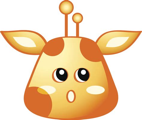 Cute Kawaii Animal Cartoon Emoji Head Giraffe Vinyl Decal Sticker