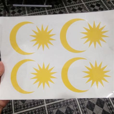 Sticker Fabric Bulan Bintang Shopee Malaysia