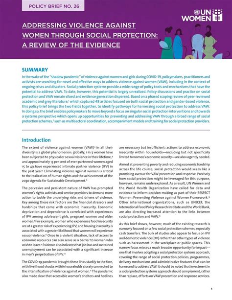 Addressing Violence Against Women Through Social Protection A Review Of The Evidence