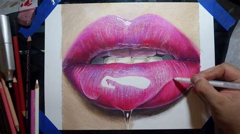 Drawing Realistic Glossy Lips Gesicht Malen Zeichnungen Süße