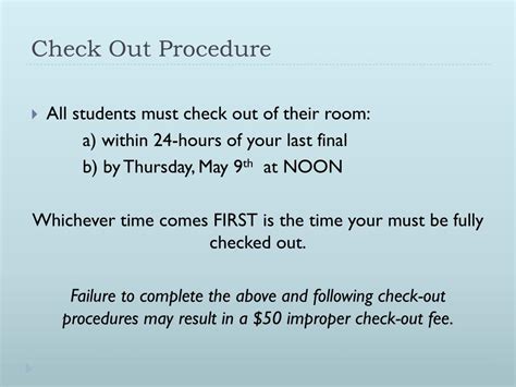 Ppt End Of The Year Move Out Process And Procedures Powerpoint