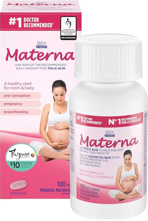 NestlÉ Materna Prenatal Multivitamin 100 Tablets Packaging May Vary Amazon Ca Health