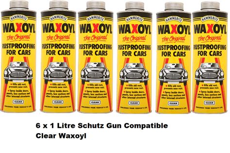 6 X Clear Hammerite Schutz Waxoyl Car Rust Proofing Under Seal Wax Oil