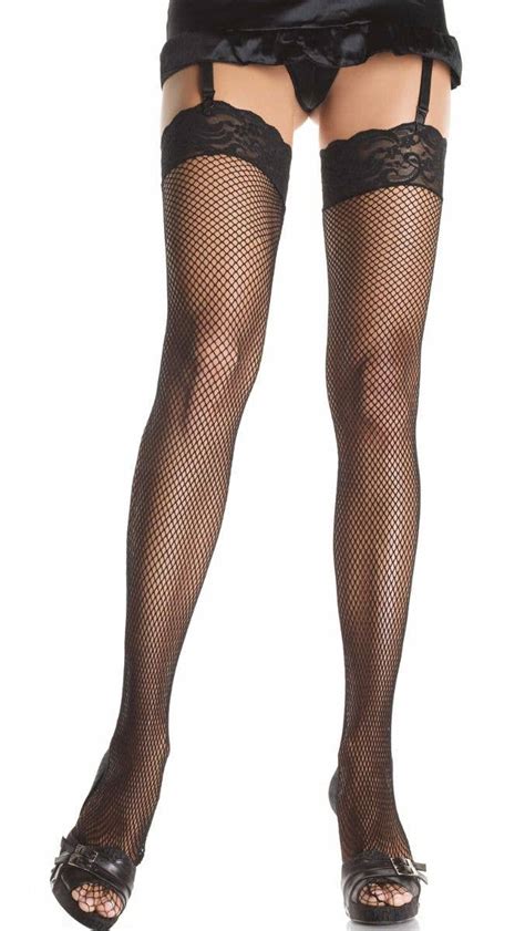 Fishnet Thigh Highs Thigh High Fishnet Stockings With Lace Tops