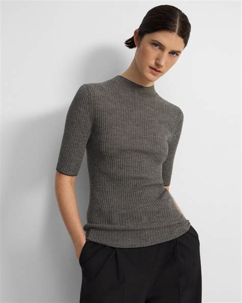 Theory Leenda Mock Neck Sweater In Regal Wool Shopstyle