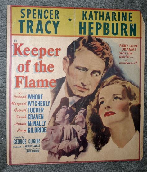 Keeper Of The Flame Original 1942 Movie Poster Spencer Tracykatharine