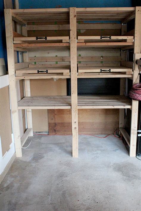 Diy Garage Storage Shelves Plans Diy Basement Shelving The Wood Grain