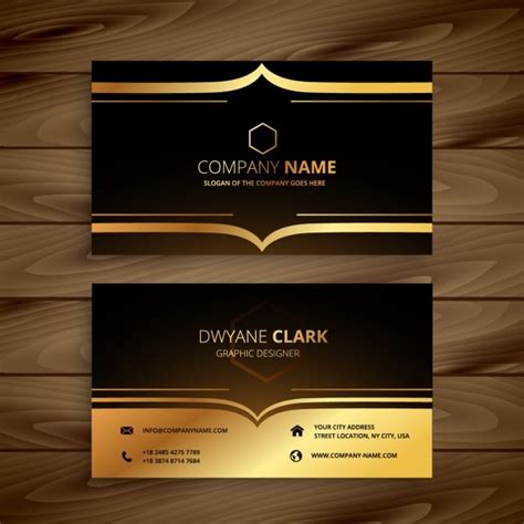 Free Vector Luxury Business Card In Golden Style