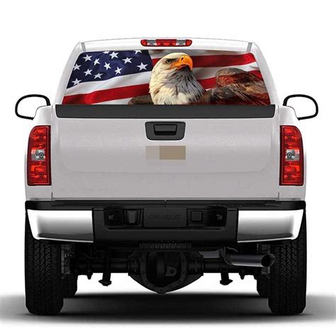 American Eagle Flag Stars Rear Window Graphic Decal Sticker Truck Suv