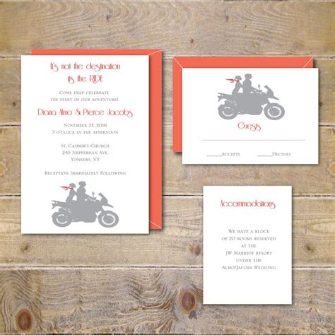Motorcycle Wedding Invitations Motorcycles Wedding Invites Modern