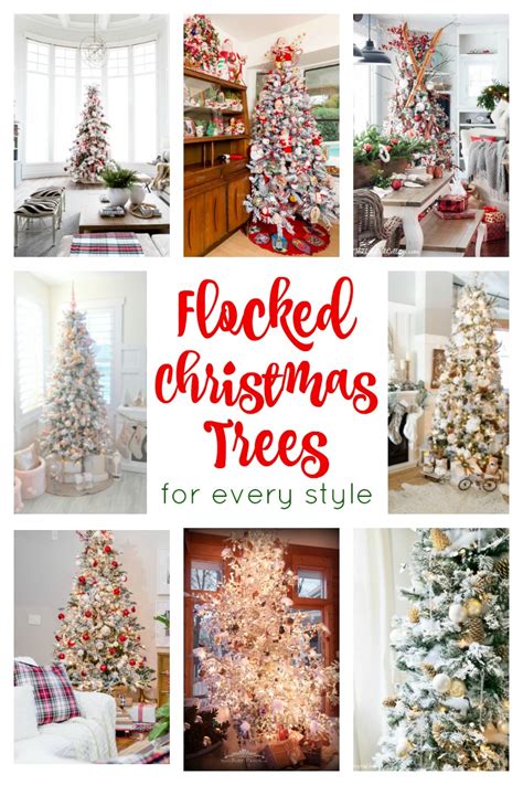 White Flocked Christmas Tree Decorating Ideas House