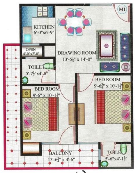 850 Sq Ft 2 Bhk Floor Plan Image Asian Aarvanss Developers Sri Sai