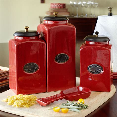 Red Canister Set For Kitchen Red Canister Sets For Kitchen