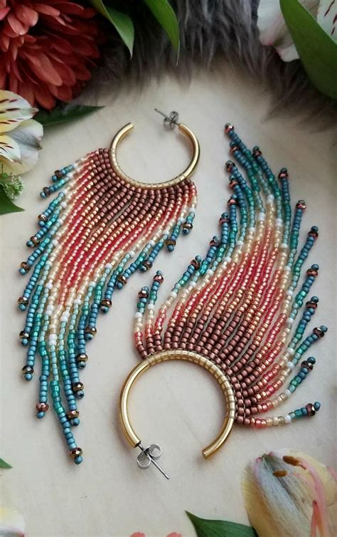 I Love These Beaded Fringe Hoop Earrings From Mile High Beads Seed