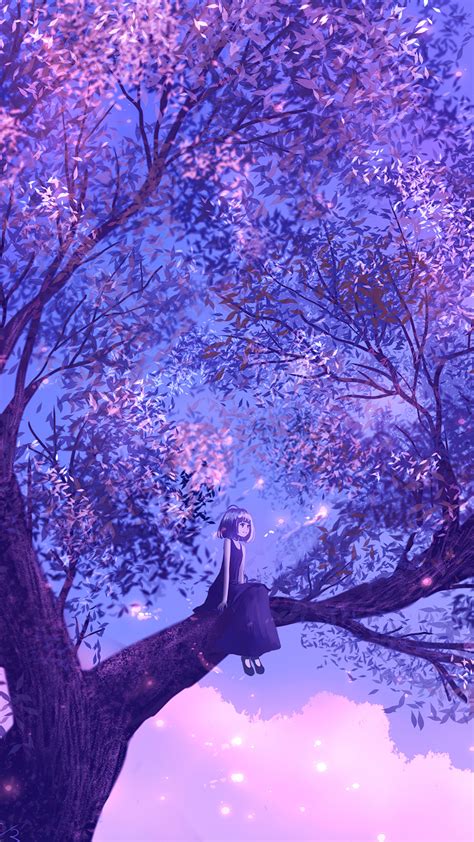 Tons of awesome purple anime 4k wallpapers to download for free. 2160x3840 Anime Girl Sitting On Purple Big Tree 4k Sony ...