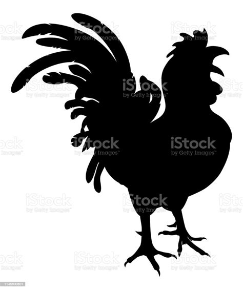 Ilustración De Chicken Rooster Farm Animal Silhouette Y Más Vectores