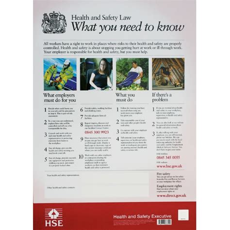 Health and safety law posters are a legal requirment in every work place in the uk. HSE Health and Safety Law Poster | Safetec