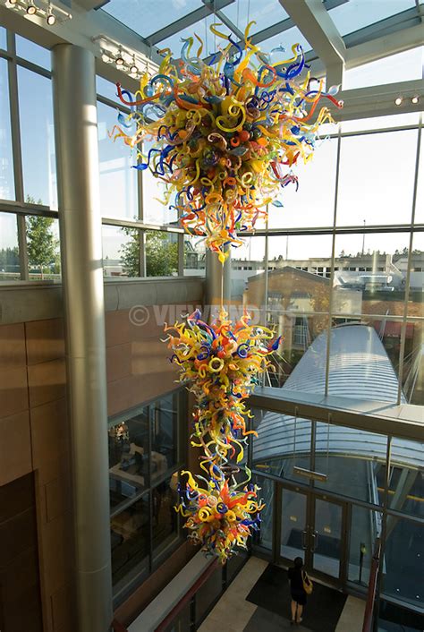 Dale Chihuly Glass Sculpture In Lincoln Square Atrium Bellevue Washington Viewfinders Stock