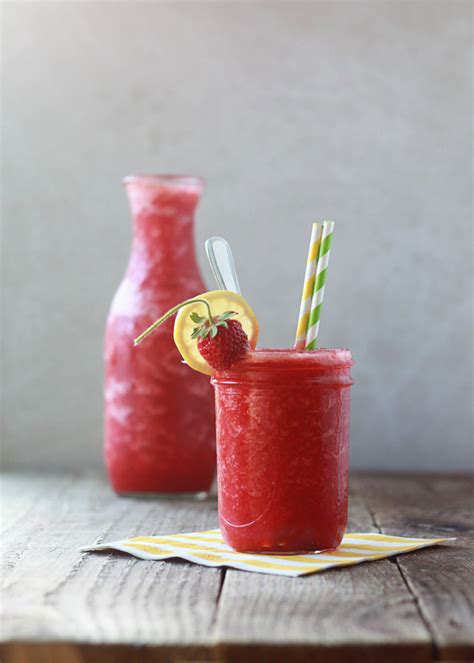 Boozy Strawberry Lemonade Slushies Kitchen Treaty