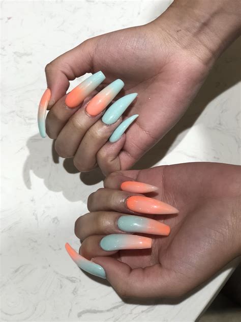 Follow Trυυвeaυтyѕ For More ρoρρin Pins‼️ Orange Nails Blue Nails
