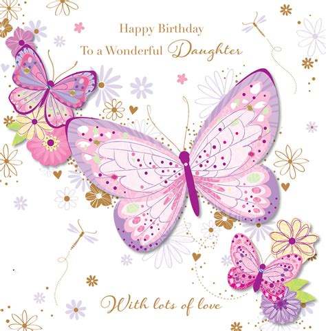 The pastel pink flowers are displayed beautifully and your daughter will just love them! Wonderful Daughter Happy Birthday Greeting Card | Cards