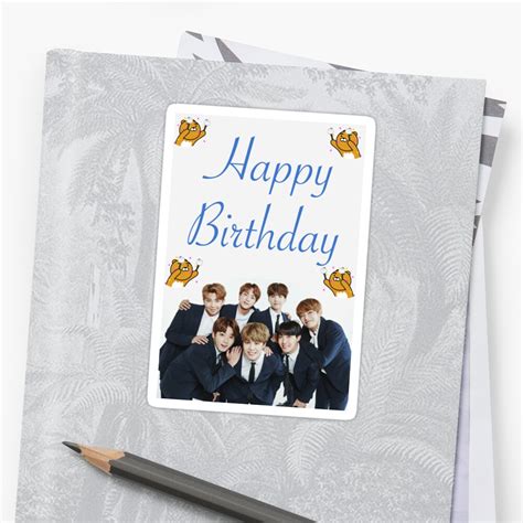 Nobody can win him in card games. "BTS Birthday Card" Sticker by baekgie29 | Redbubble