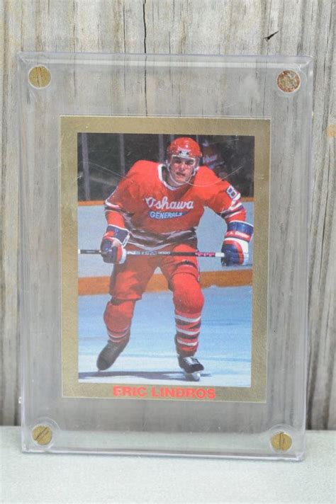 1990 1991 eric lindros oshawa generals hockey trading card mint condition in plastic casing