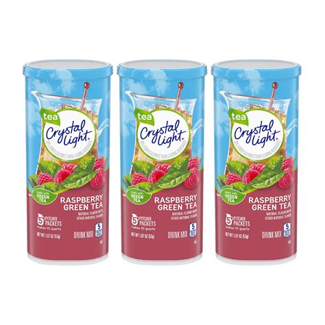Crystal Light Raspberry Green Tea Drink Mix 10 Quart Canister Pack Of