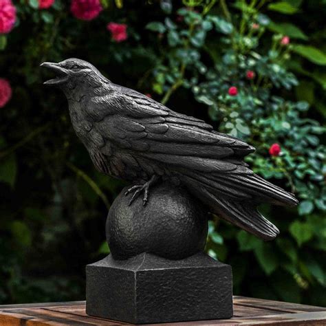 Corvus Cast Stone Statue Raven Garden Statue