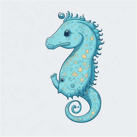 Premium Vector Cute Seahorse Cartoon Vector Illustration White Background