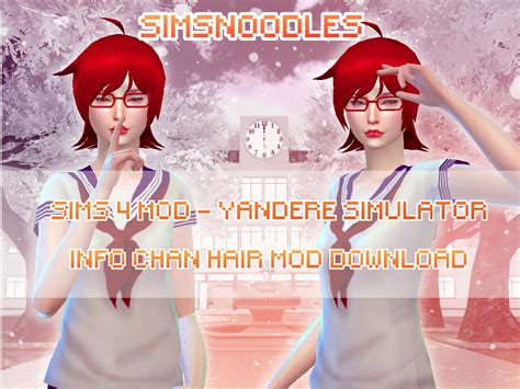 Sims 4 Yandere Simulator Info Chan Hair Mod By Xxsnowcherryxx Sims