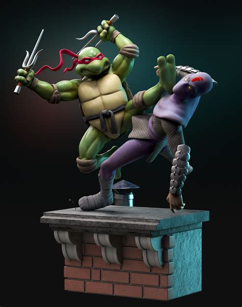 artstation teenage mutant ninja turtles raphael hits foot clan soldier