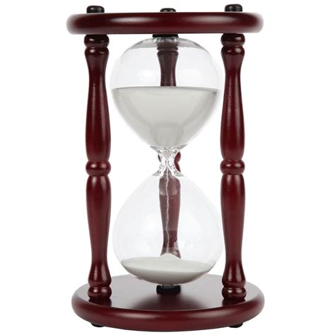 Lilys Home 60 Minute Hourglass Sand Timer With Cherry Finished Wood