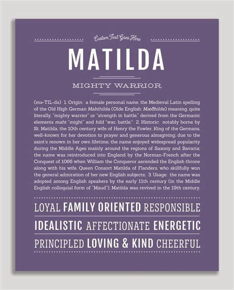Matilda Classic Name Print Classic Names Personalized Art Print