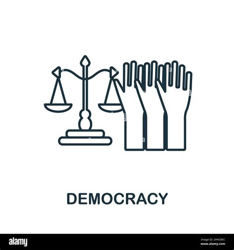 Democracy Icon Line Element From Human Rights Collection Linear