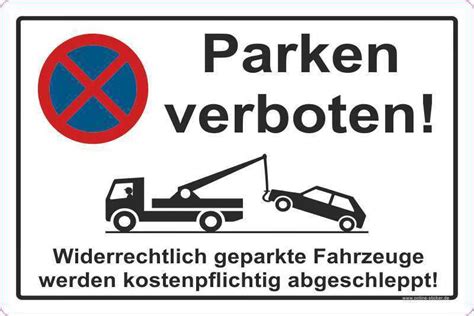 Verbotsschilder für den privaten oder geschäftlichen bereich. Parkverbot Aufkleber Parken Verboten HALTEVERBOT ...