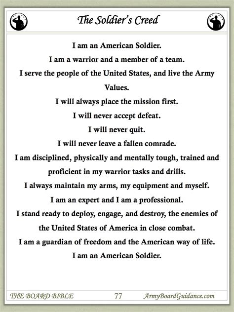 The Soldiers Creed Army Board Guidance
