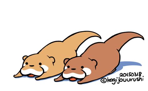 脂肪燃焼中（fat Is Burning ） Kagijouurushi Otter Illustration Cute