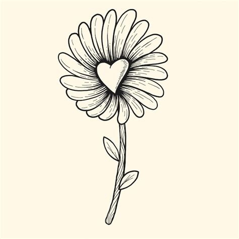 Premium Vector Set Of Hand Drawn Flower Hearts